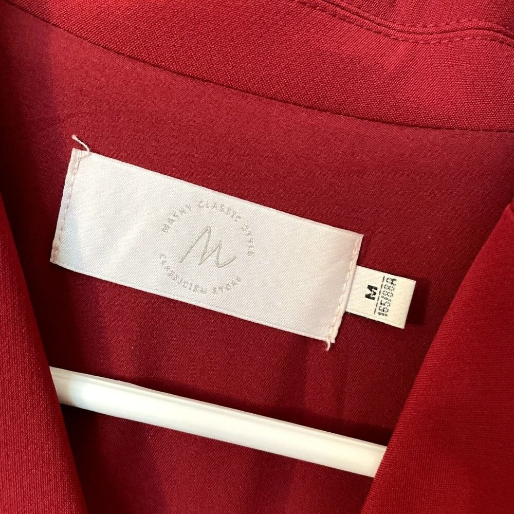 Vintage classic red dress sailor neckline full skirt pockets sleeveless belt - Picture 6 of 7